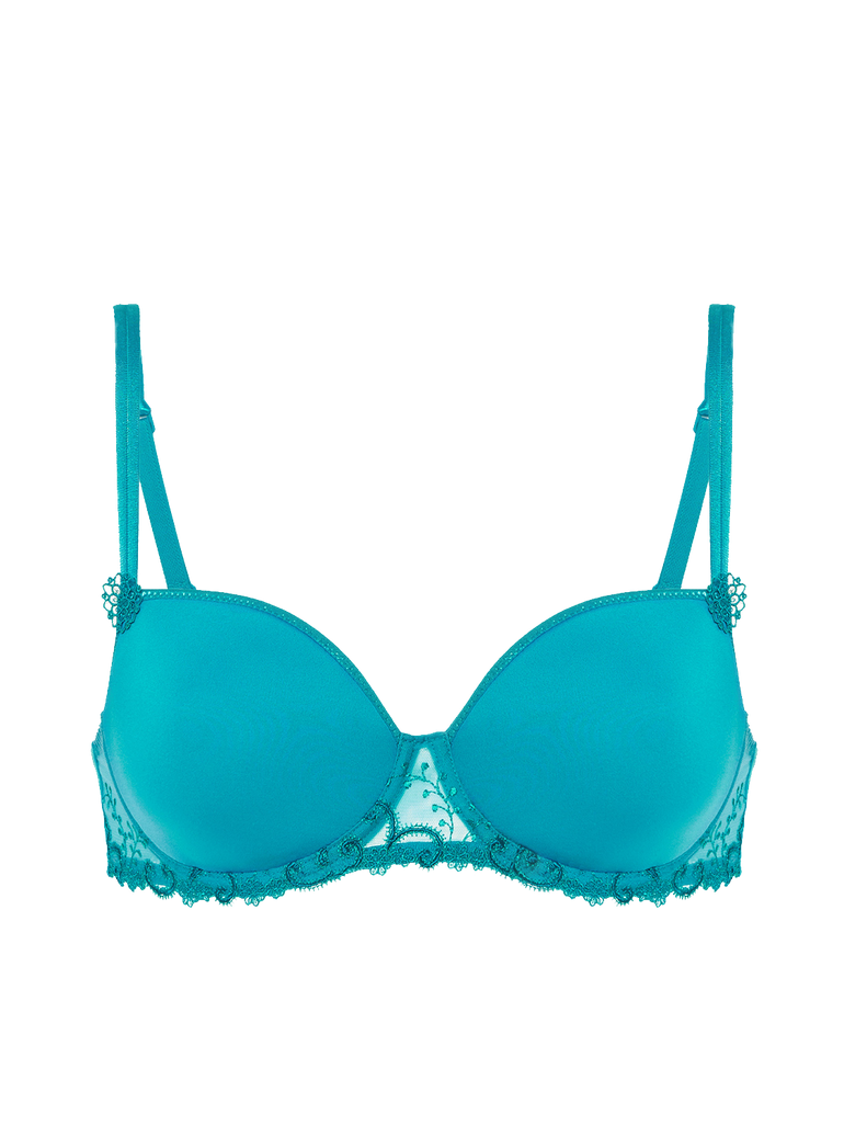 Squared neckline spacer bra - Atoll Blue