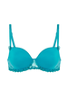Squared neckline spacer bra - Atoll Blue
