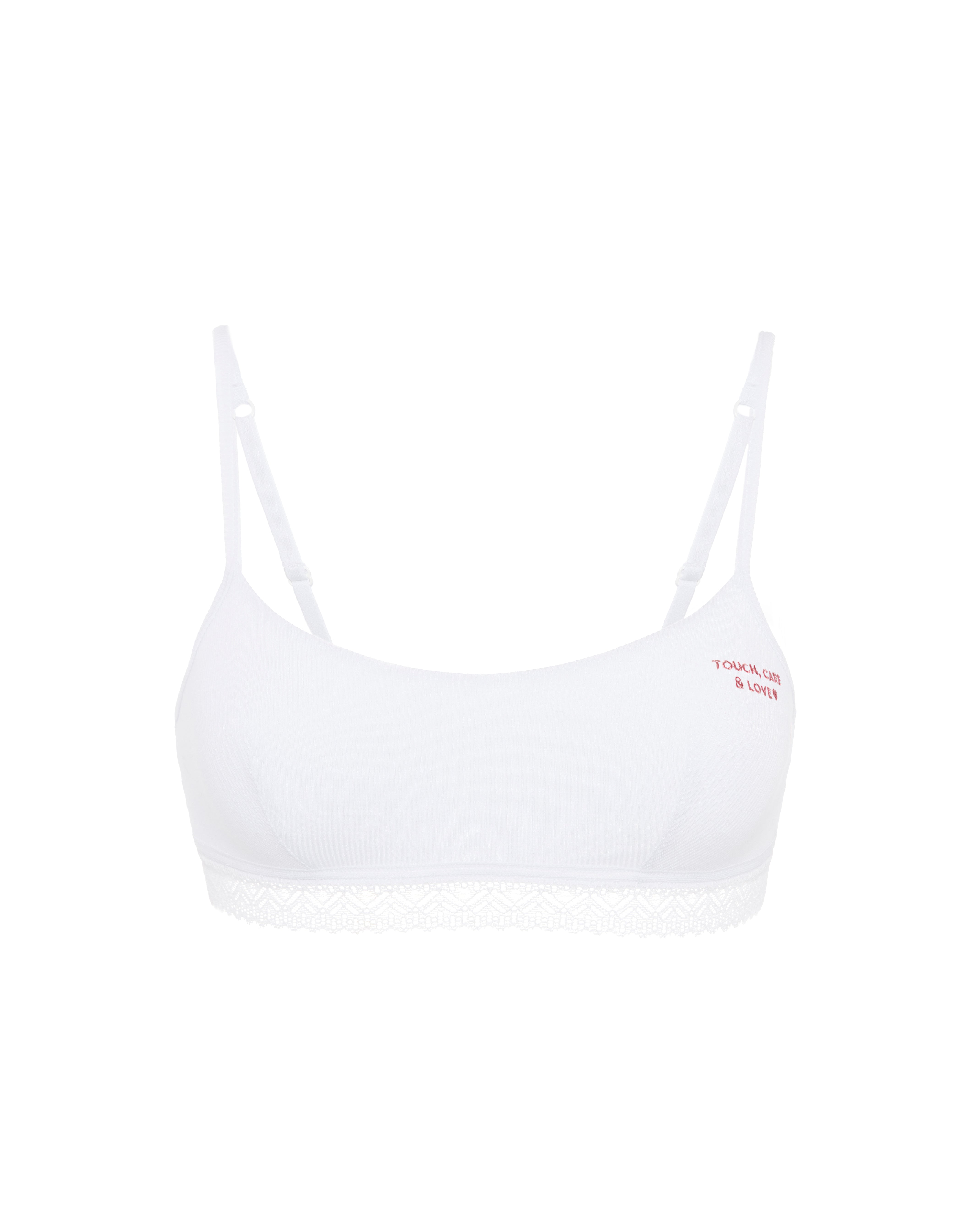 White Soft cup triangle bra - Limited Edition « CLUB TOUCH, CARE & LOVE »