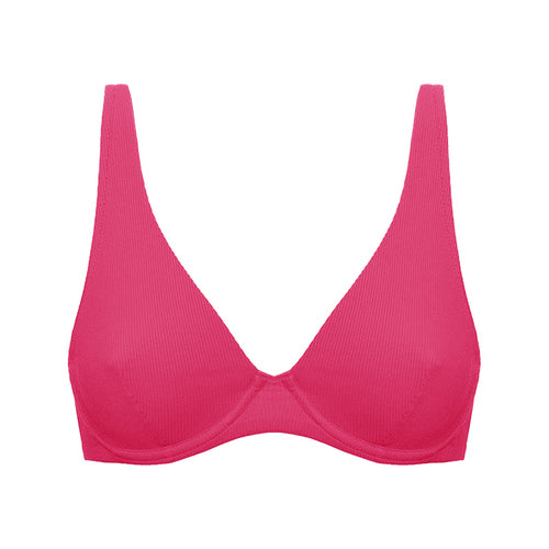 Full cup plunge bra - Fuschia
