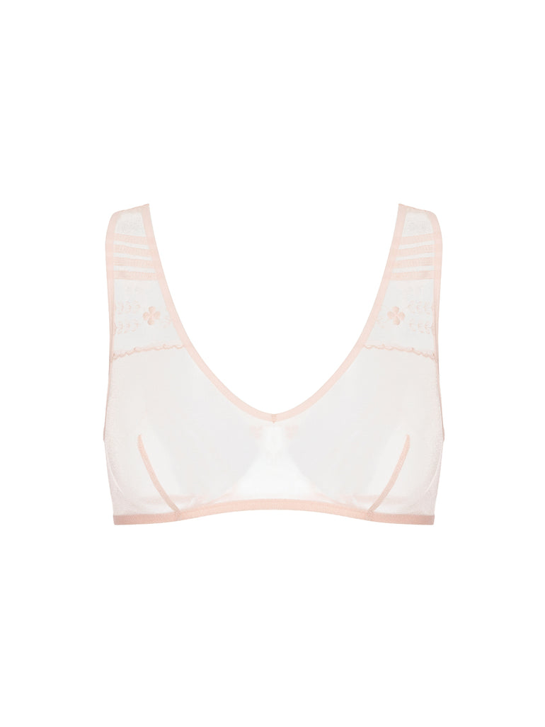 Soft cup triangle bra - Petal Powder