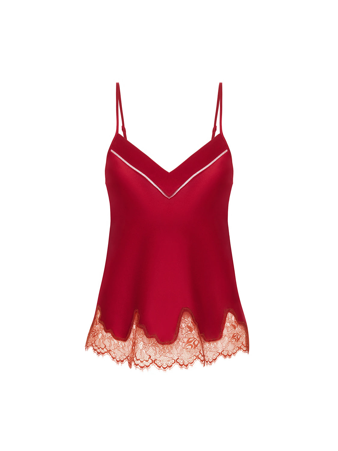 Nocturne Silk Top - Tango Red