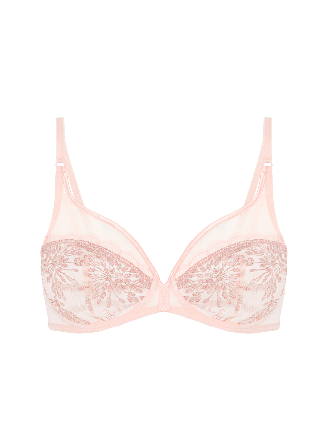 Plunging underwired bra - Petal Powder