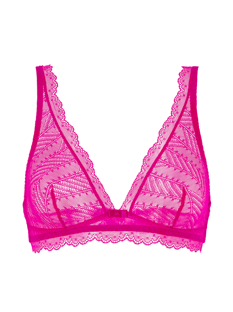 Soft cup triangle bra - Hibiscus Pink