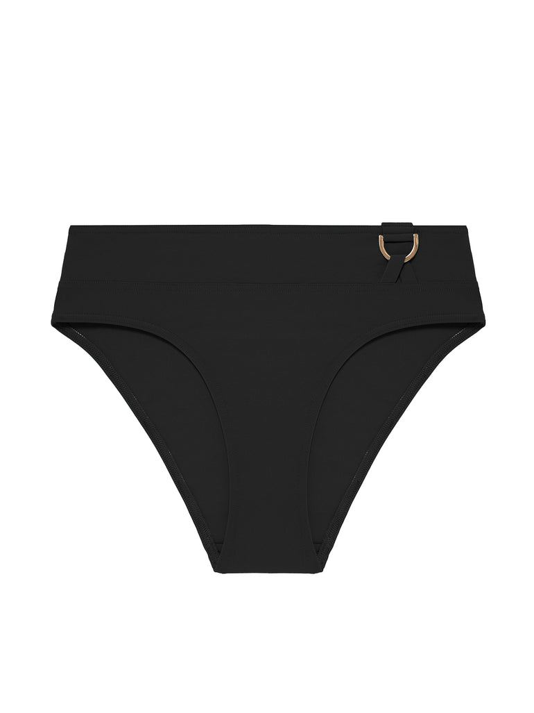 High-waist bikini brief - Black
