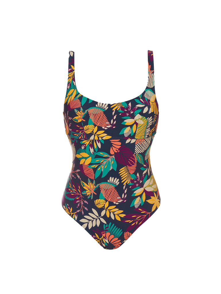 Underwired one-piece swimsuit - Seaside Blue Print