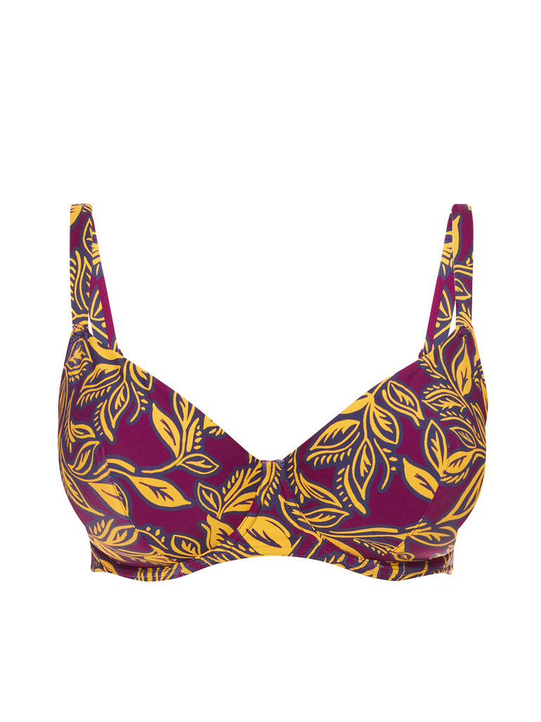 Underwired bikini top - Agadir Purple Print
