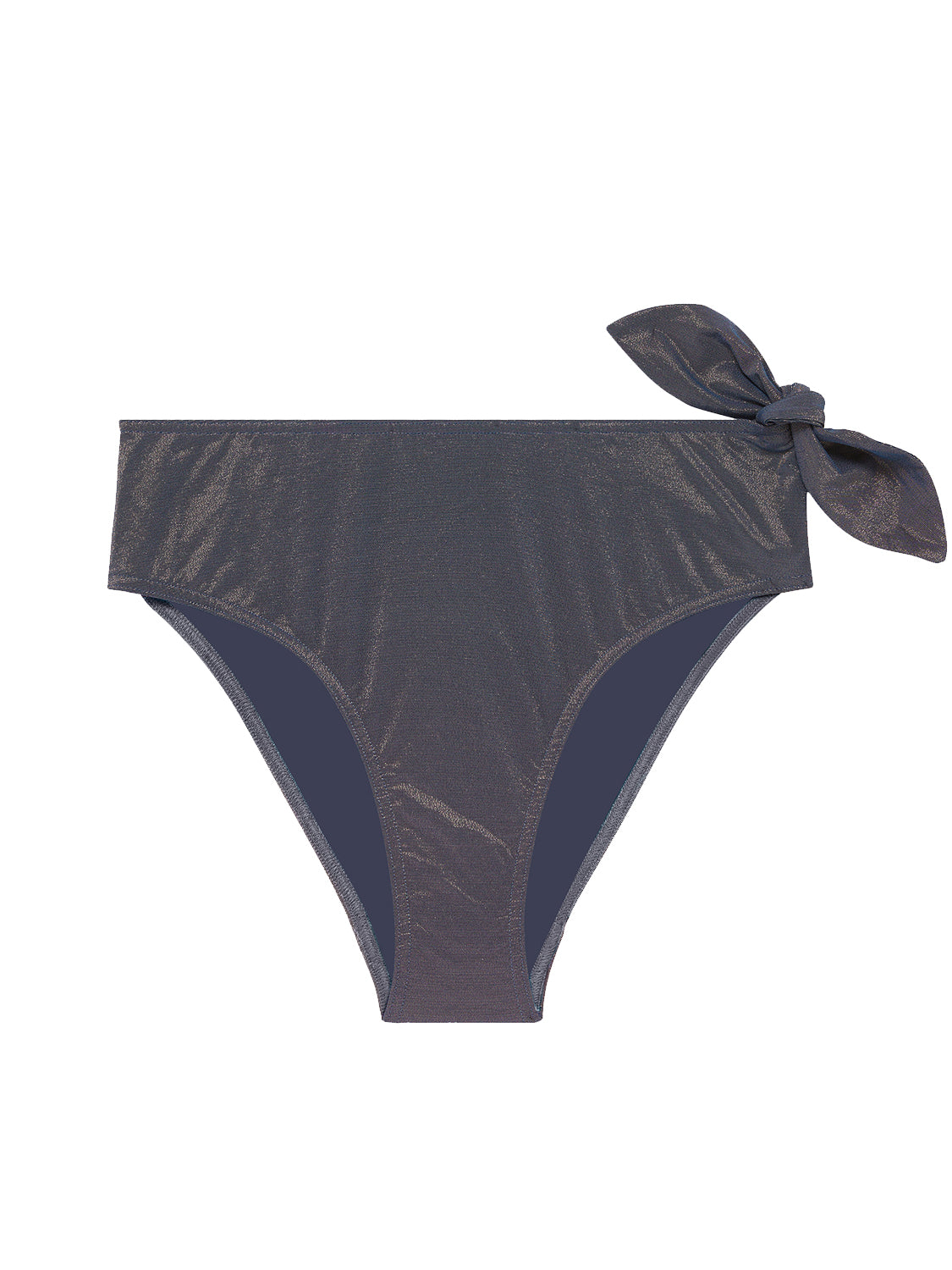 High-waist bikini brief - Lurex Midnight