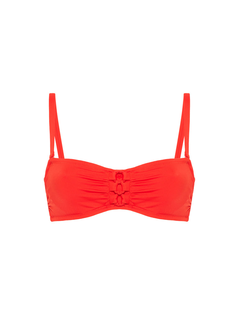 Underwired bandeau bikini top - Pomegranate