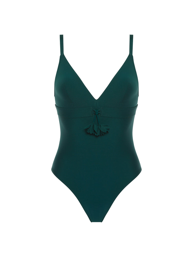 Underwired one-piece swimsuit - Tropical Green