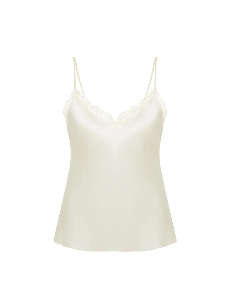 Top with embroidery - Natural