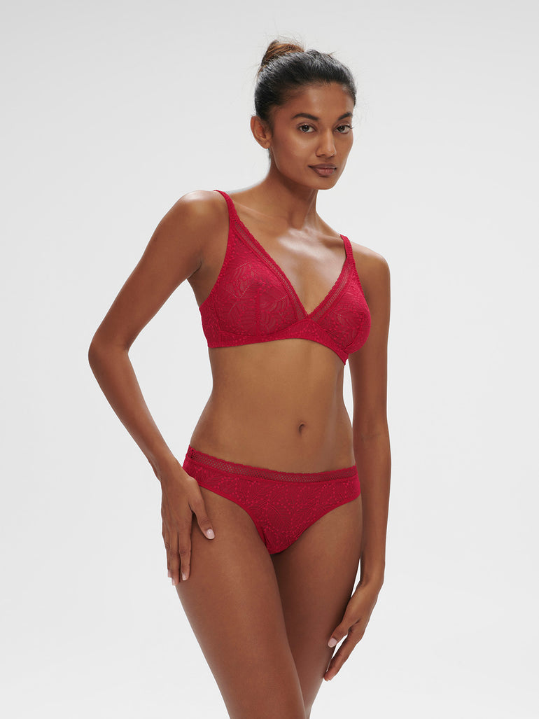 Structured wireless bra - Ruby pink