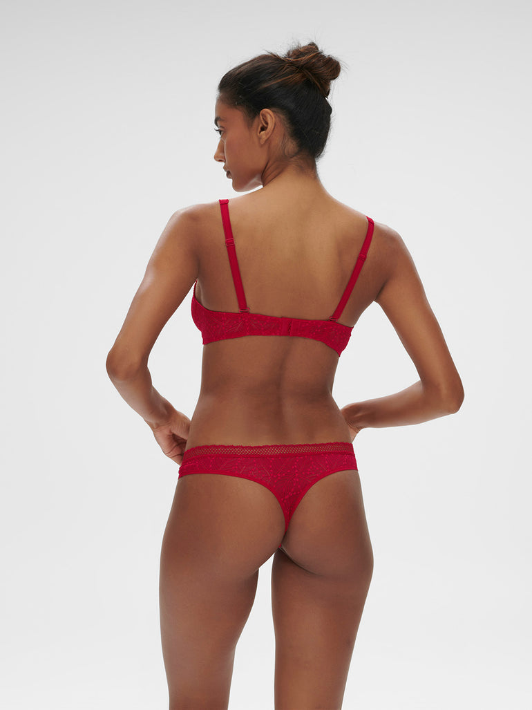 Structured wireless bra - Ruby pink