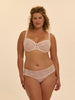 Squared neckline full cup bra - Petal Powder