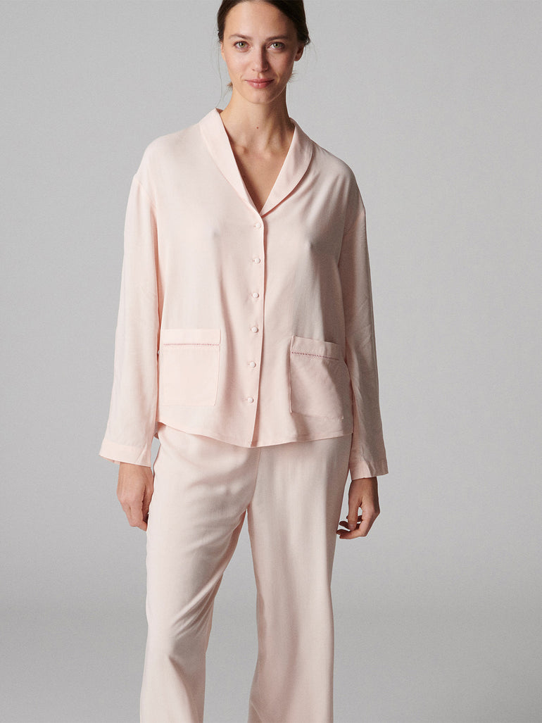 Songe Long Sleeve Top - Petal Powder