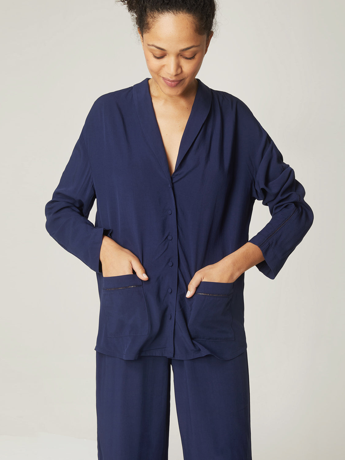 Songe Long Sleeve Top - Night Blue