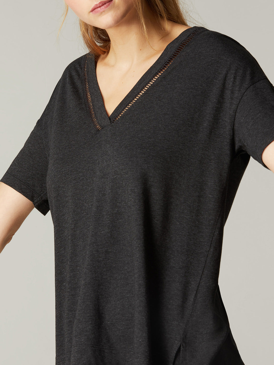 Short Sleeve Top - Heather Anthracite