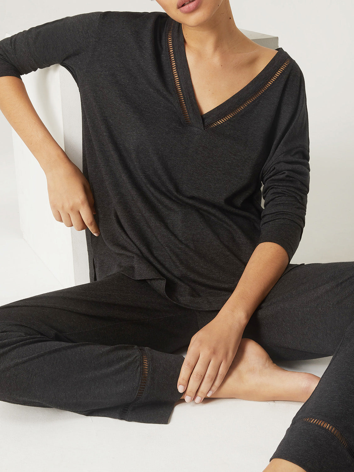 Long Sleeve Top - Heather Anthracite