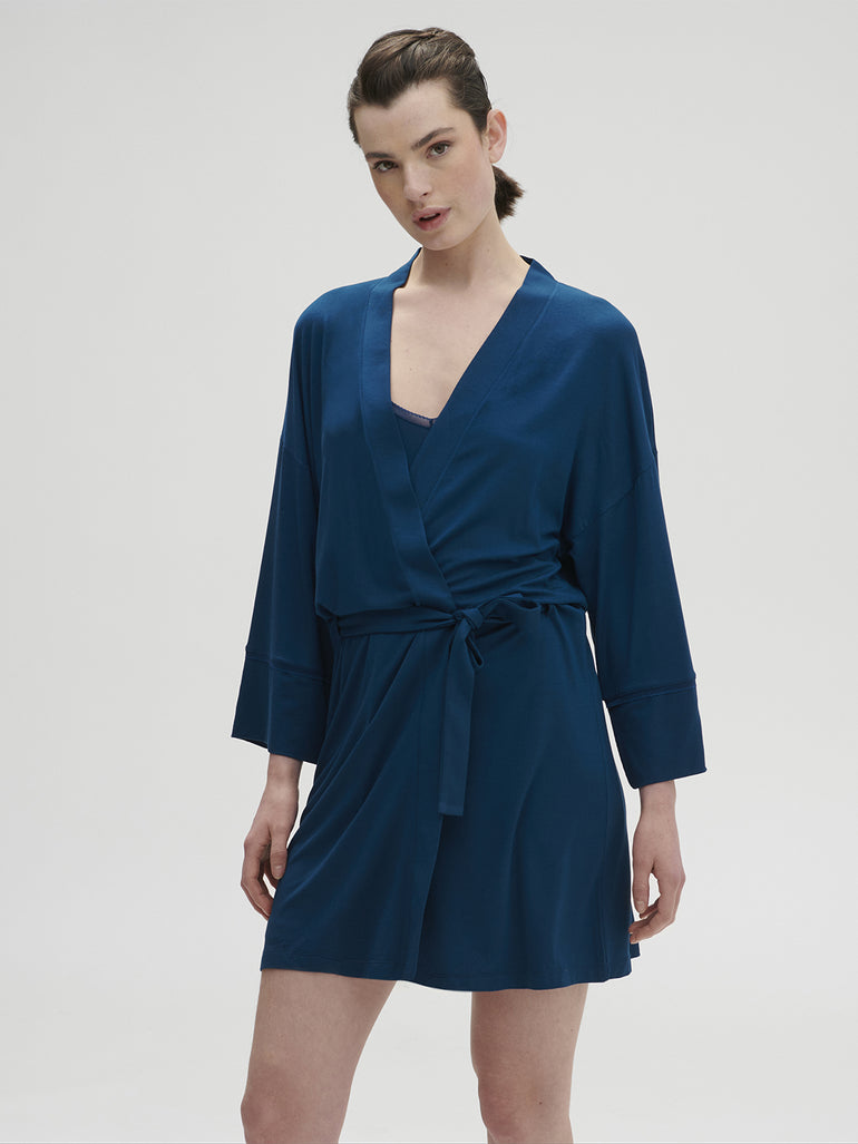 Aurore Kimono - Poseidon Blue