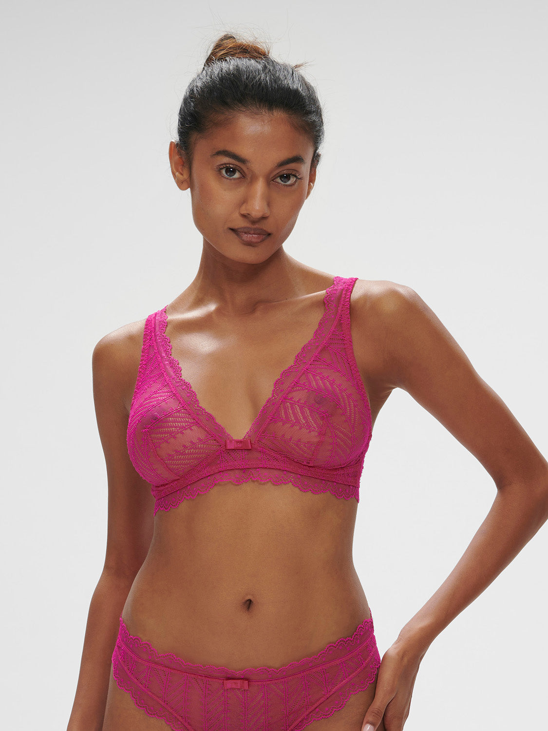 Soft cup triangle bra - Hibiscus Pink