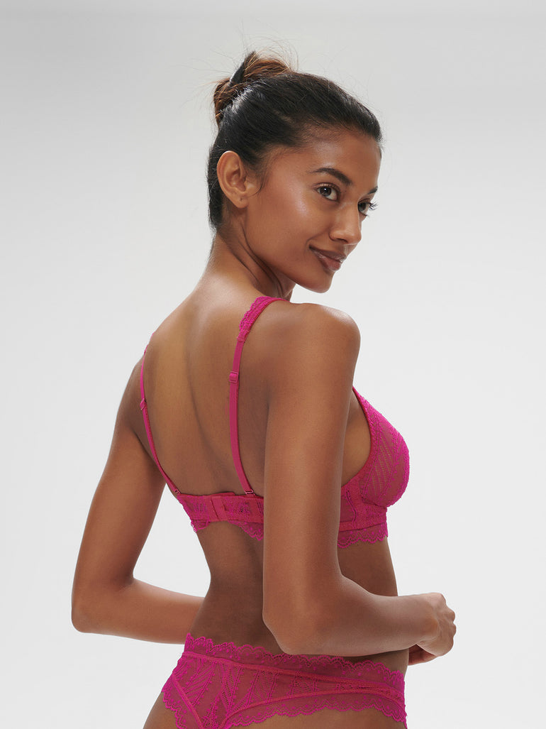 Soft cup triangle bra - Hibiscus Pink