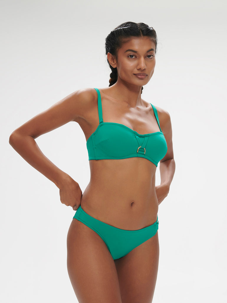 Underwired bandeau bikini top - Waterfall Green