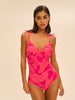 Wireless Molded One-Piece - Bright Rose Print