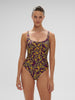 Underwired one-piece swimsuit - Agadir Purple Print
