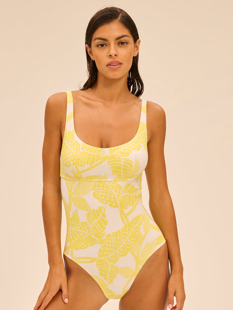 Underwired one-piece swimsuit - Plumeria Print