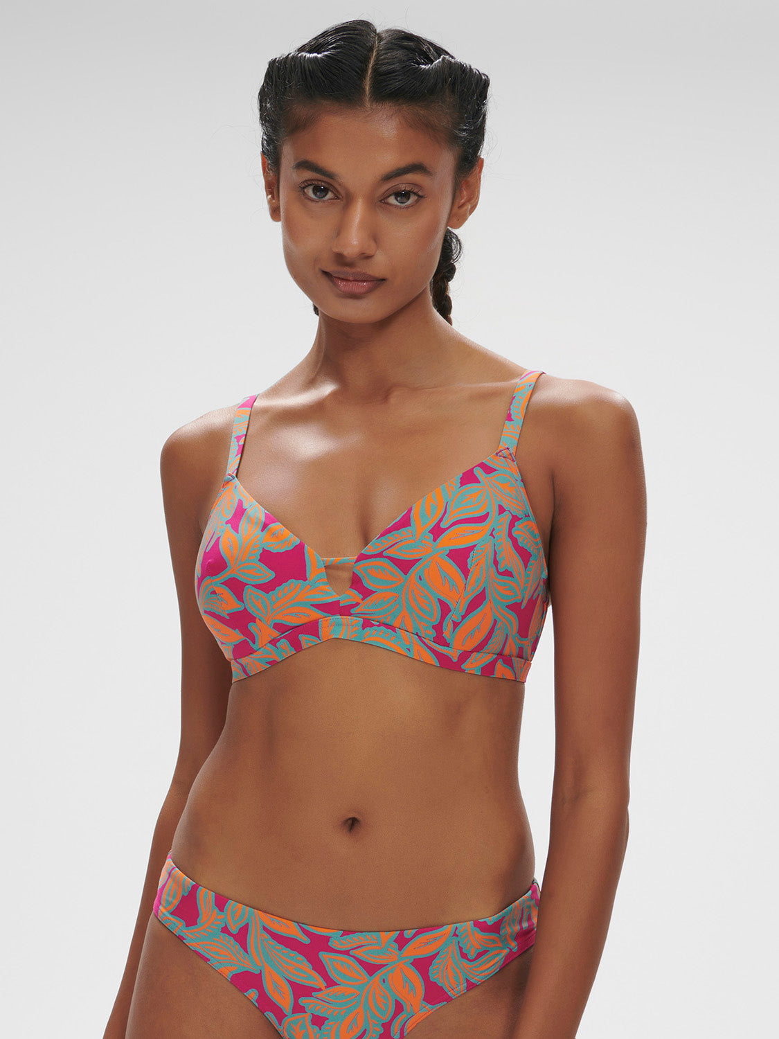Underwired bikini triangle Menara Pink Print - Main Image