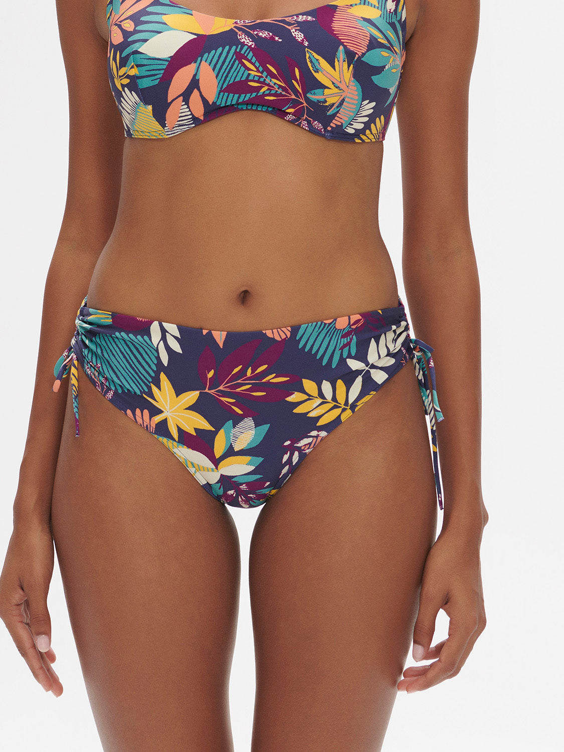 High-waist bikini brief - Seaside Blue Print