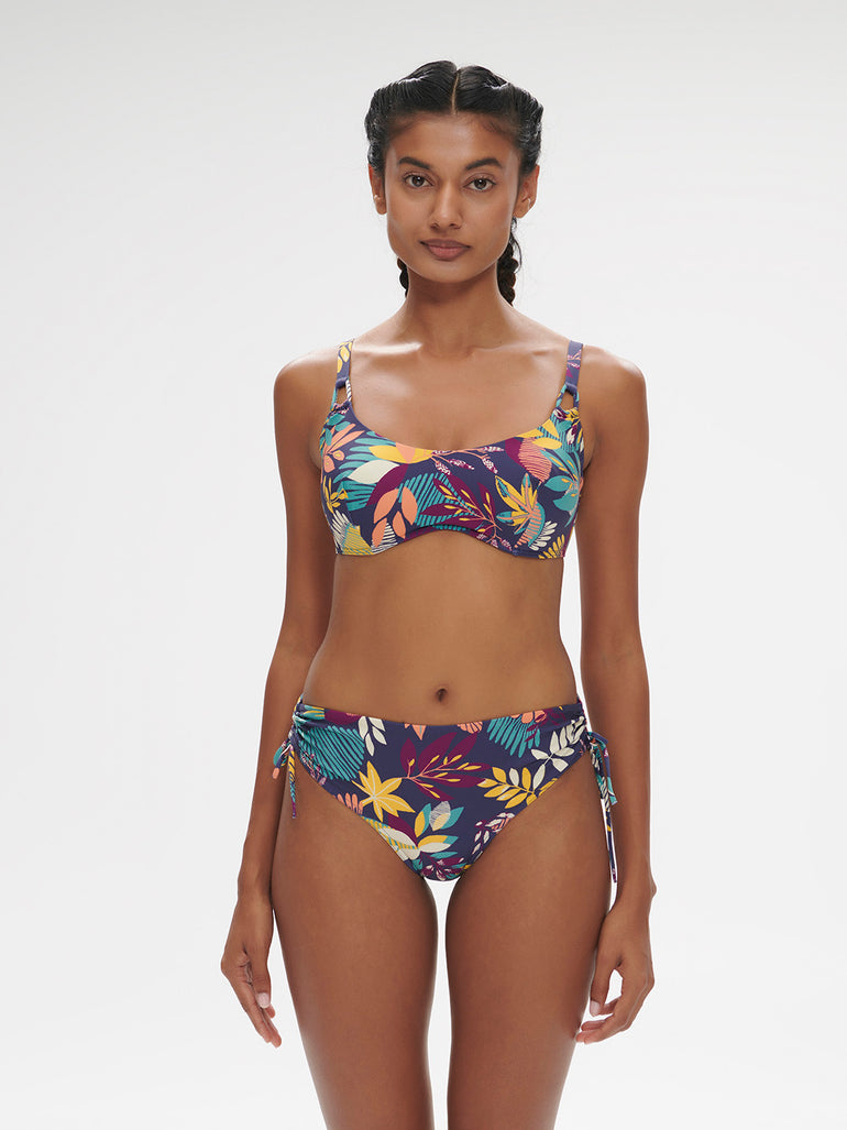 High-waist bikini brief - Seaside Blue Print