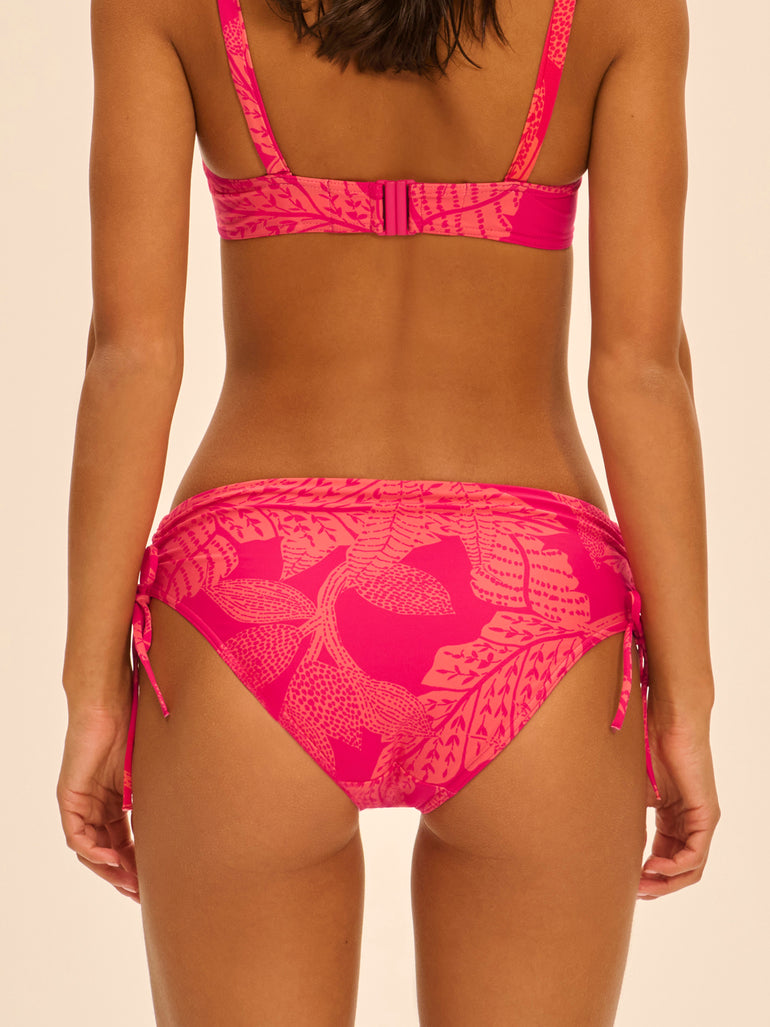 High-waist bikini brief - Bright Rose Print