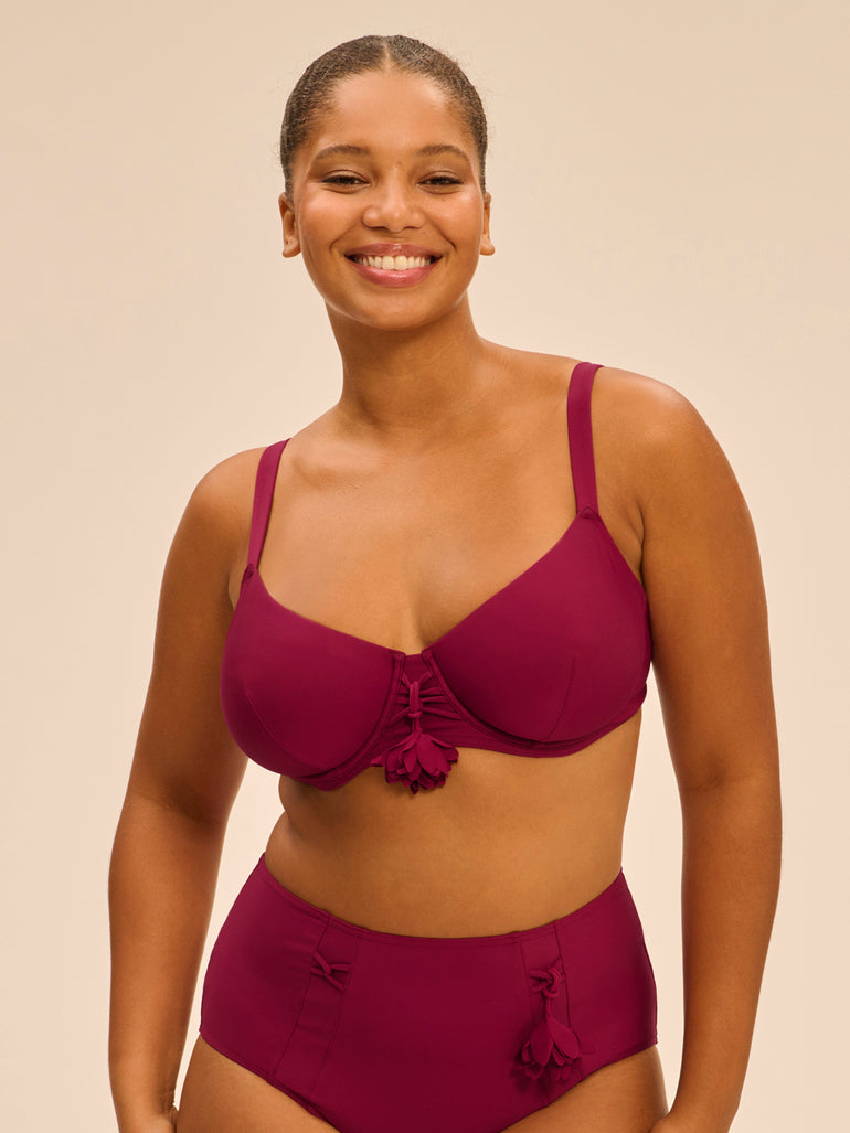 Underwired bikini top - Cranberry