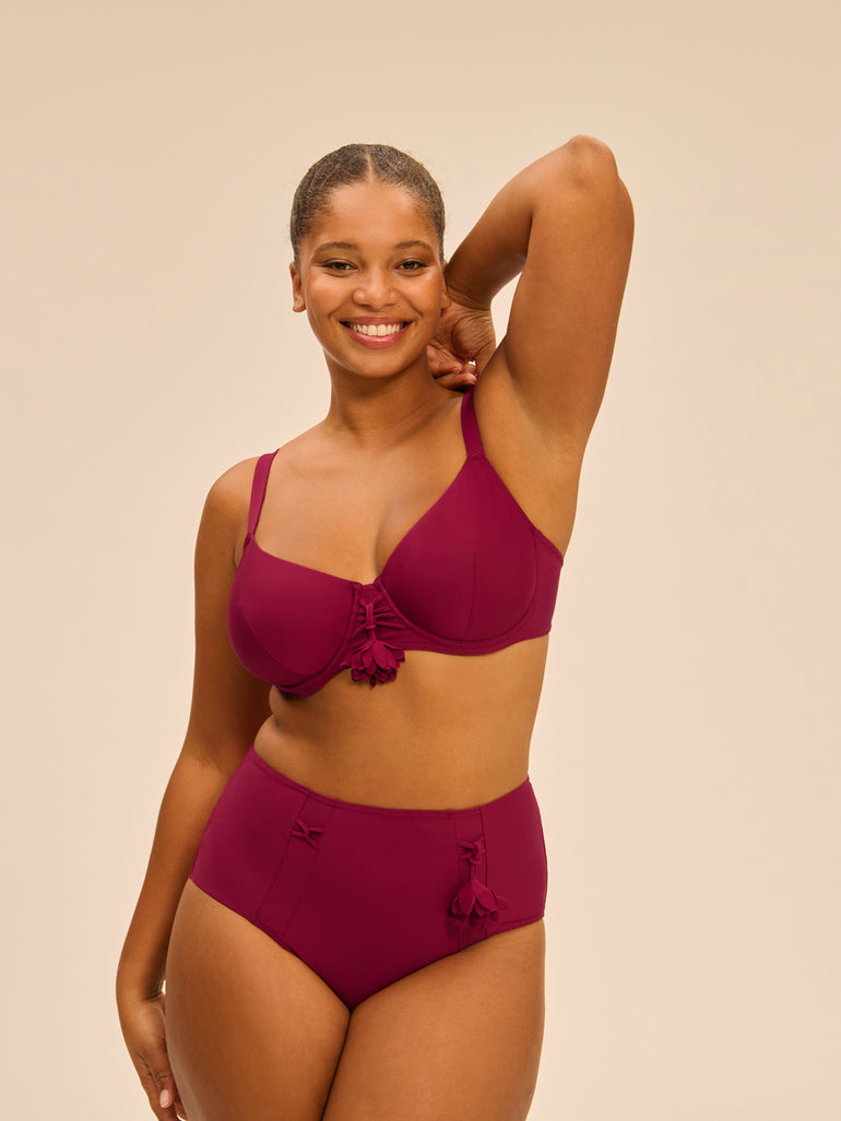 Underwired bikini top - Cranberry