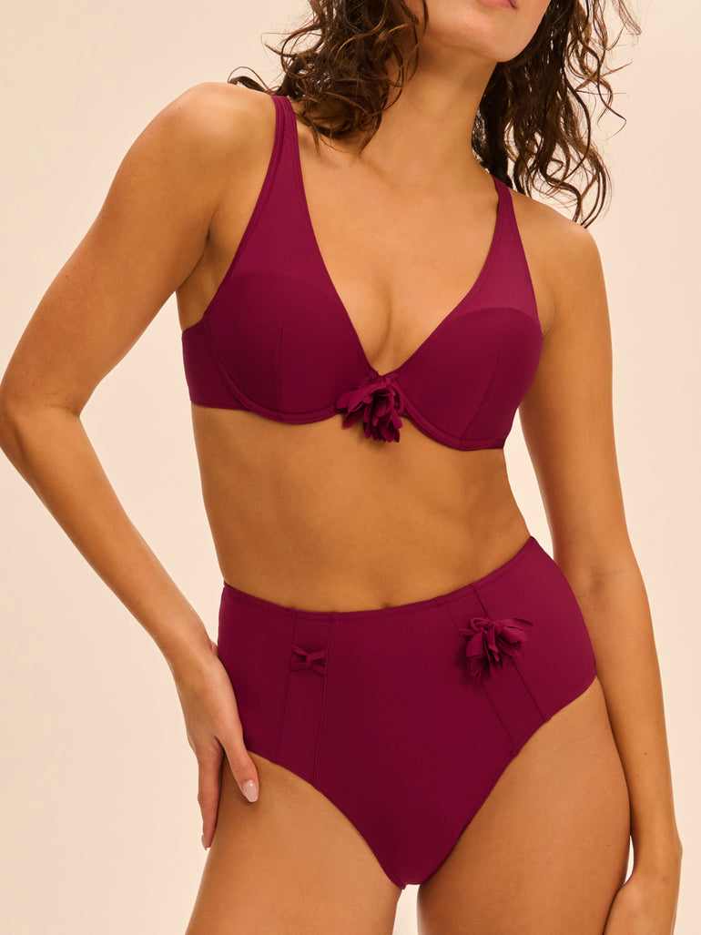Push-up bikini top - Cranberry