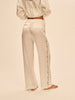 Trousers with embroidery - Natural