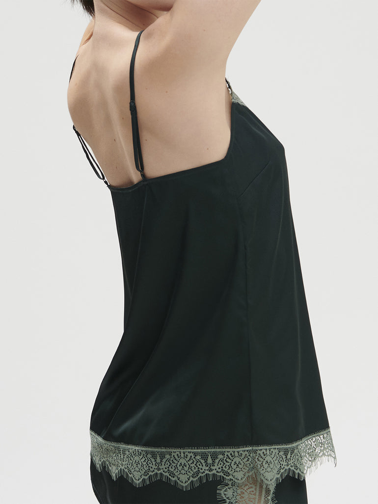 Satin Secrets Top - Kolsaï Green