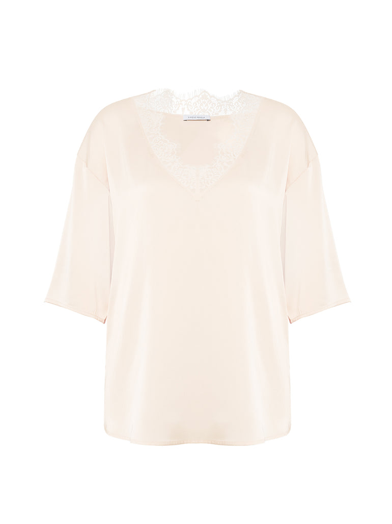 3/4 Sleeve Top - Sakura pink