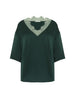 Satin Secrets Short Sleeve Top - Kolsaï Green