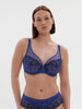 Plunging underwired bra - Electric blue