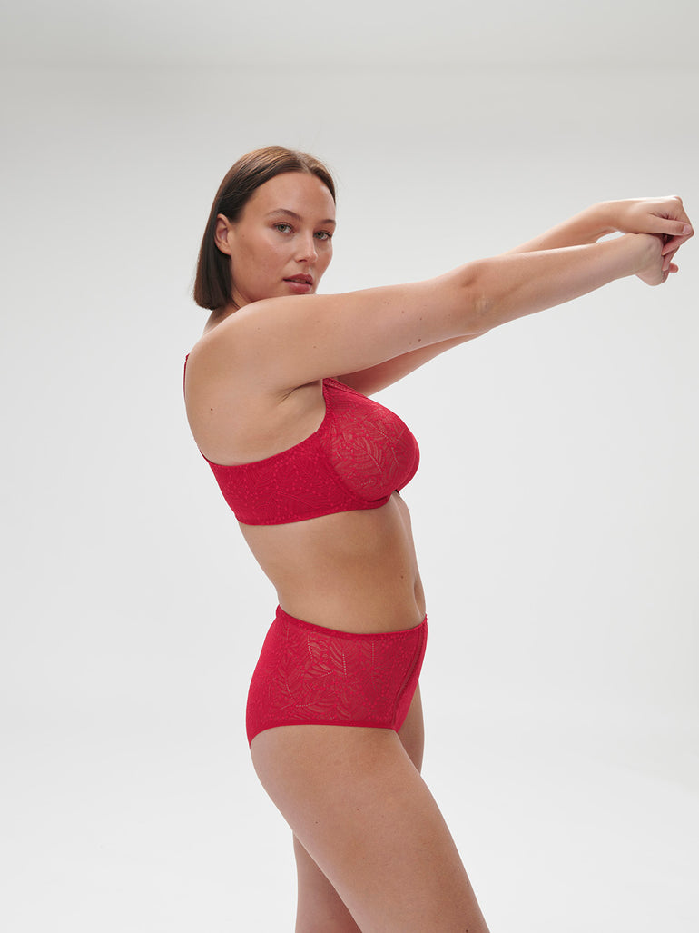 High-waist brief - Ruby pink