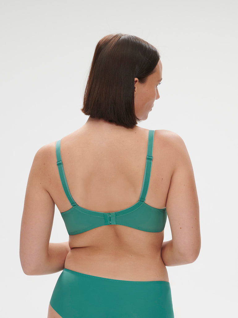 Plunging underwired bra - Garden Green