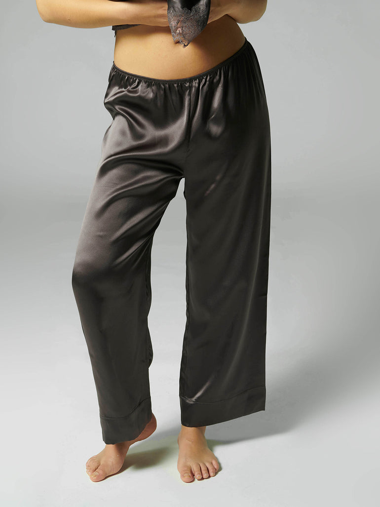 Silk Top - Charcoal