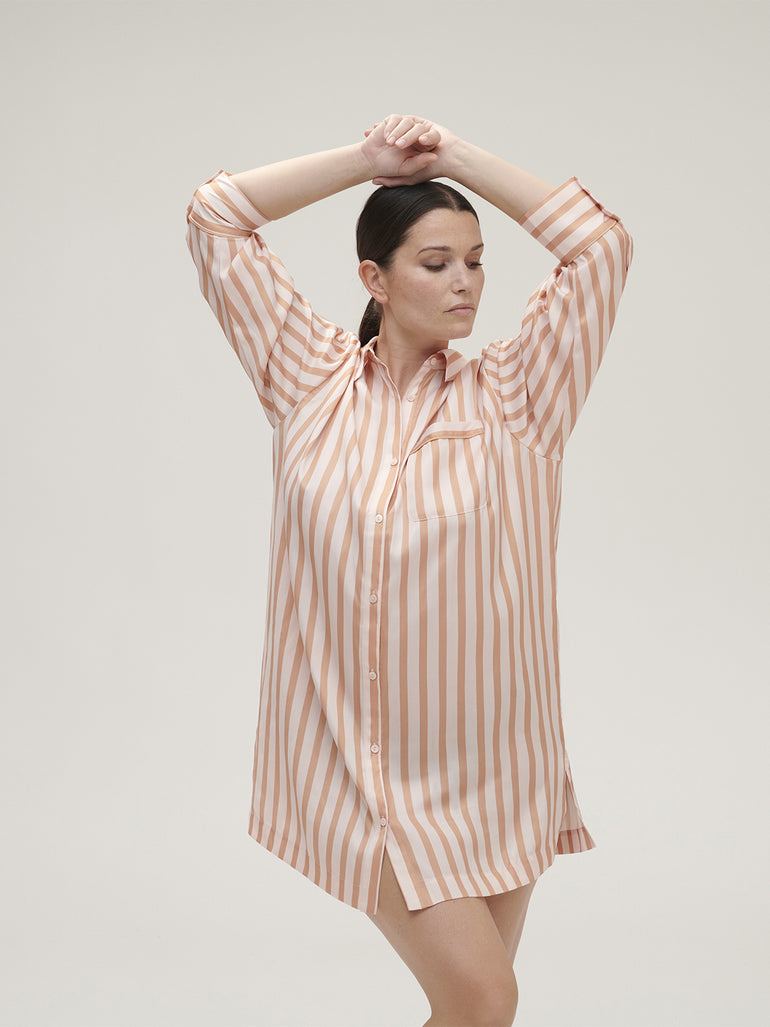 Caprice Night Shirt - Peach Nights