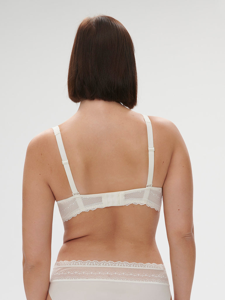Plunging underwired bra - Natural