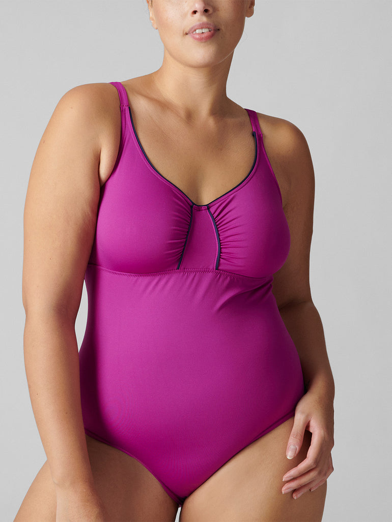 Underwired one-piece swimsuit - Bougainvillea