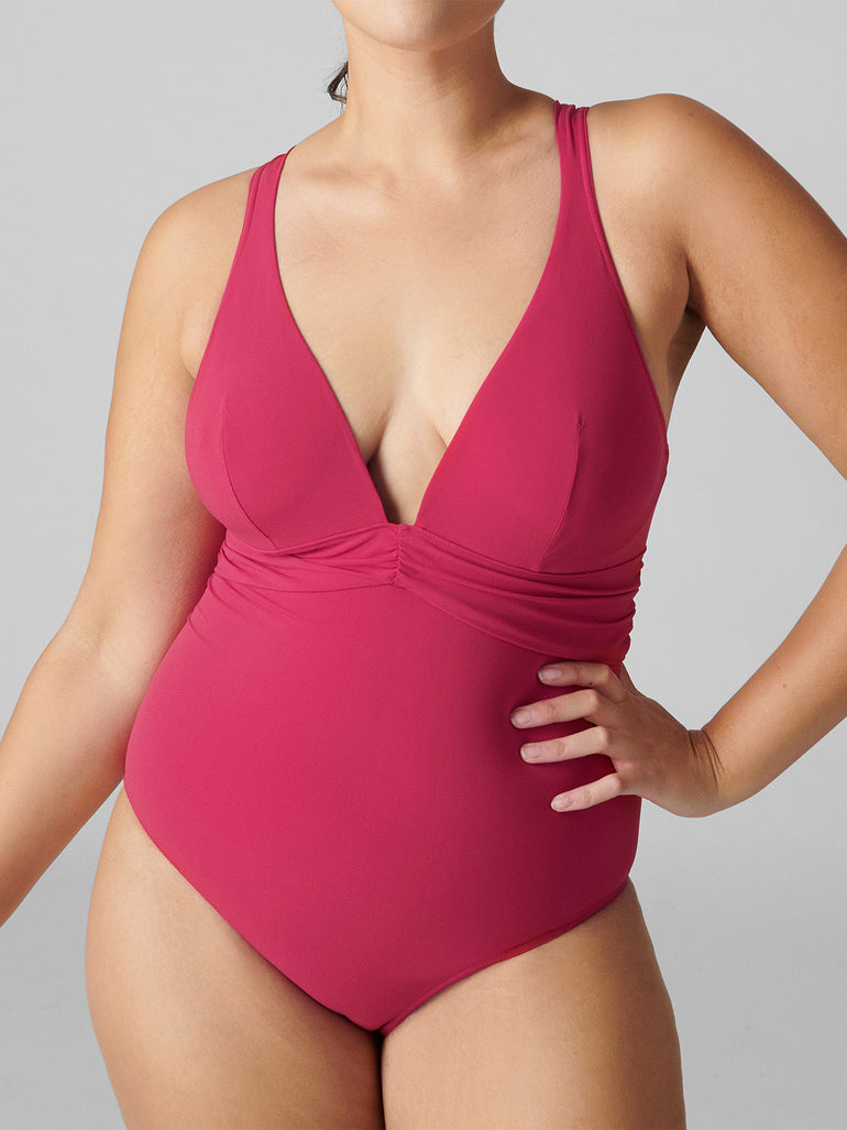 Underwired one-piece swimsuit - Raspberry