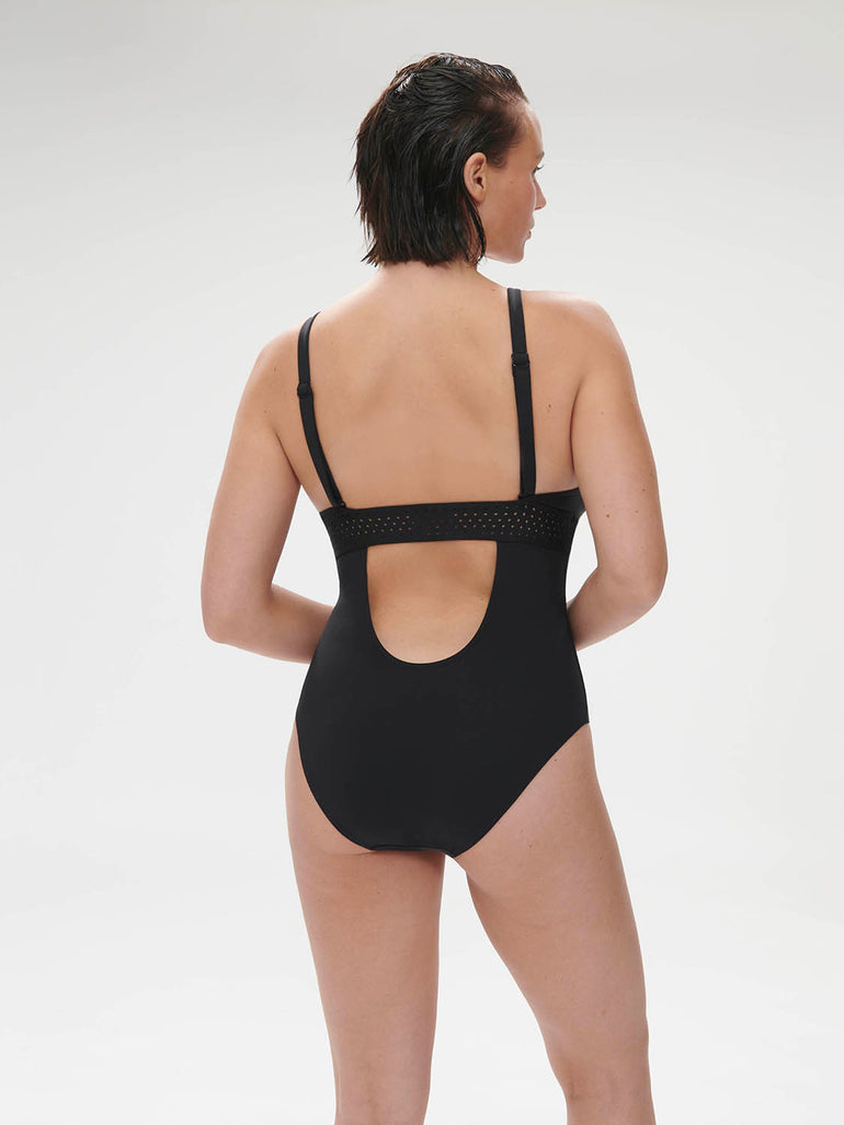 Underwired one-piece swimsuit - Black