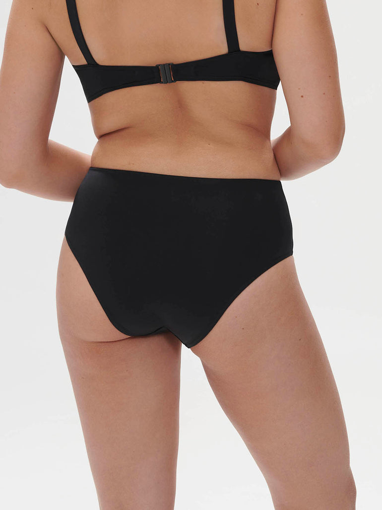 High-waist bikini brief - Black